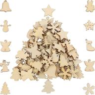 🎄 150pcs hestya wooden ornaments - mini christmas theme natural wood slices for diy crafts, xmas tree decorations, hanging, and decorative cutouts logo