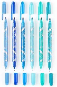 img 1 attached to 🌊 Erin Condren Ocean Dual-Tip Markers: Vibrant 6-Pack Set for Drawing, Coloring, and Art - Fine and Standard Tips, Ideal for Kids and Adults