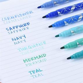 img 3 attached to 🌊 Erin Condren Ocean Dual-Tip Markers: Vibrant 6-Pack Set for Drawing, Coloring, and Art - Fine and Standard Tips, Ideal for Kids and Adults