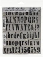 tim holtz worn text cling rubber stamp set - stampers anonymous, 7x8.5-inch logo