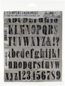 img 3 attached to Tim Holtz Worn Text Cling Rubber Stamp Set - Stampers Anonymous, 7x8.5-Inch