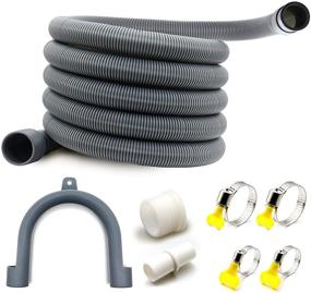 img 4 attached to 🚰 10FT Universal Washing Machine Drain Hose Extension Kit with Flexible Dishwasher Drain Hose, U-Bend Hose Holder, and Sewer Sealing Ring - Includes 1 Extension Adapter and 4 Hose Clamps