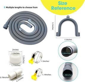 img 2 attached to 🚰 10FT Universal Washing Machine Drain Hose Extension Kit with Flexible Dishwasher Drain Hose, U-Bend Hose Holder, and Sewer Sealing Ring - Includes 1 Extension Adapter and 4 Hose Clamps