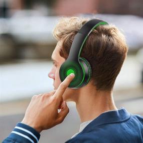 img 3 attached to 🎧 IFECCO Bluetooth Headphones Over Ear Foldable Wireless/Wired Stereo Headset with Micro SD/TF, FM, for Cell Phone, PC, Soft Memory-Protein Earmuffs (Green)