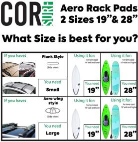 img 1 attached to 🏄 Aero Roof Rack Pads for Paddleboard, Kayak, and Surfboards - Wide Aero Style Bars (28 inch, Set of 2)