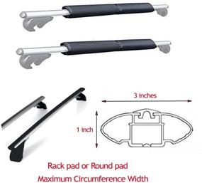 img 2 attached to 🏄 Aero Roof Rack Pads for Paddleboard, Kayak, and Surfboards - Wide Aero Style Bars (28 inch, Set of 2)