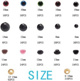 img 3 attached to Premium 560 Pcs 6-20mm Black Plastic Safety Eyes & Colorful Craft Eyes with Safety Noses - Perfect for Dolls, Puppets & Plush Animals