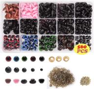 premium 560 pcs 6-20mm black plastic safety eyes & colorful craft eyes with safety noses - perfect for dolls, puppets & plush animals logo