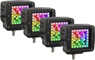 🚛 nicoko 3 inch 18w rgb led offroad lights - waterproof square pods with controller for trucks, cars, boats - pack of 4 logo