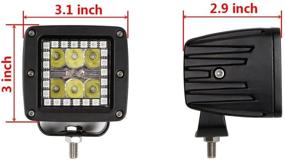 img 2 attached to 🚛 Nicoko 3 Inch 18w RGB LED Offroad Lights - Waterproof Square Pods with Controller for Trucks, Cars, Boats - Pack of 4