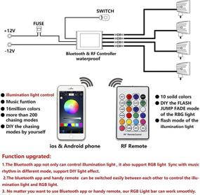 img 3 attached to 🚛 Nicoko 3 дюйма 18 Вт RGB светодиодные фары внедорожника - водонепроницаемые квадратные подсветки с контроллером для грузовиков, автомобилей, лодок - комплект из 4 шт.