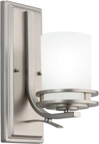 img 2 attached to Kichler Hendrik 12-Inch 1-Light Wall Sconce Brushed Nickel with Satin Etched Cased Opal Glass