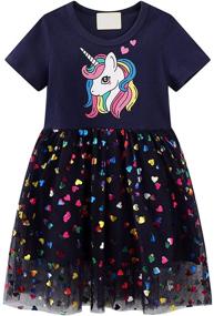 img 4 attached to 🦄 Glitter Sequins Unicorn Birthday Girls' Clothing - LINL