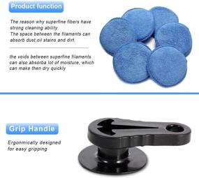 img 2 attached to 🚗 7 Piece Car Wax Applicator Pads Kit - 4.7 inch Microfiber Sponge Applicators with Soft Foam Waxing Pad and Grip Handle (Large)