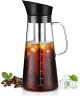 ☕ cold brew coffee maker - 1.5l/50.7 oz iced coffee & tea borosilicate glass brewer with removable stainless steel filter - bpa-free logo