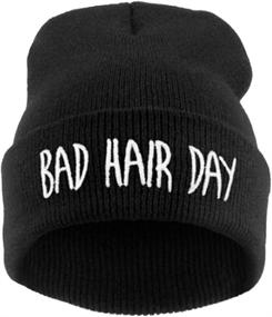 img 1 attached to 🎩 Joyci Winter Unisex Funny Bad Hair Day Beanie Hat for Women Men – Ski Hip Pop Style