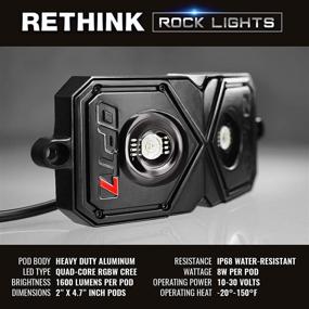 img 1 attached to Discover OPT7 Quantum Pro Rock Light LED: 1600 Lumens RGBW, Bluetooth Control | Multicolor Neon Glow, Waterproof Pods | Ideal for Truck, RZR, ATV, UTV!