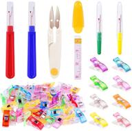 🧵 tuparka multipurpose sewing clips: quilting fabric clips, seam ripper thread remover, soft tape measure & scissor nipper tools kit - sewing craft supplies (50 clips + 6 ripper pieces) logo