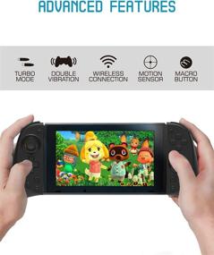 img 3 attached to [2021 Upgrade] KINVOCA C25 Joy Pad Controller for Nintendo Switch - Joycon Replacement, Wireless Switch Controller with Programmable Macros, Turbo, Motion Control & Dual Motors - Black with Charging Grip