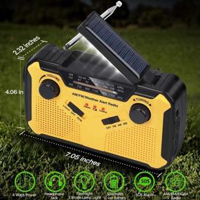 img 2 attached to 🔋 Ultimate Emergency Weather Radio: Solar Powered Hand Crank Radio - 2500mAh Portable AM/FM/WB Weather Alert Radio Power Bank w/ Flashlights & Cell Phone Charger – SOS Alarm, Fire Starter for Outdoor Camping & Survival