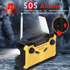 img 1 attached to 🔋 Ultimate Emergency Weather Radio: Solar Powered Hand Crank Radio - 2500mAh Portable AM/FM/WB Weather Alert Radio Power Bank w/ Flashlights & Cell Phone Charger – SOS Alarm, Fire Starter for Outdoor Camping & Survival