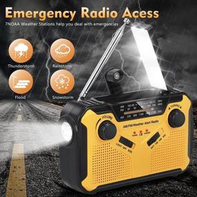 img 3 attached to 🔋 Ultimate Emergency Weather Radio: Solar Powered Hand Crank Radio - 2500mAh Portable AM/FM/WB Weather Alert Radio Power Bank w/ Flashlights & Cell Phone Charger – SOS Alarm, Fire Starter for Outdoor Camping & Survival