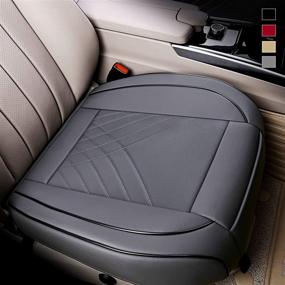 img 4 attached to 🚗 Kingphenix Premium PU Car Seat Cover - Front Seat Protector - Fits 95% of Vehicles - Padded, Anti-Slip, Full Wrapping Edge - 1 Piece, Gray (Dimensions: 21'' x 20.5'')