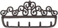 🔑 gasare cast iron key holder for wall - decorative rustic brown key rack with 5 sturdy hooks - 12½ x 6¼ inches - wall mount screws and anchors included логотип