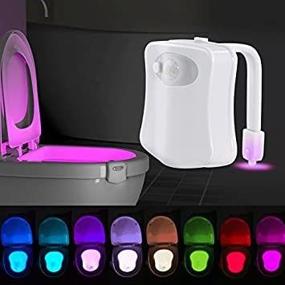 img 3 attached to 🚽 Ihomy Motion Activated Toilet Night Light - 8 Color Changing LED Washroom Night Light for Any Toilet