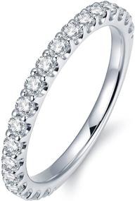 img 2 attached to 💍 14K Сплав из Золота Полукольцо с Моиссанитами для Свадьбы - HAFEEZ CENTER 2.5мм