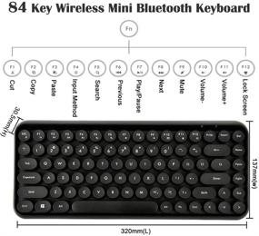 img 1 attached to Беспроводная мини-клавиатура Bluetooth с 84 клавишами, совместимая с Android