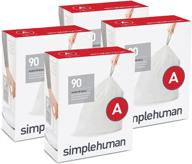 🗑️ simplehuman custom fit drawstring trash bags, 4.5l / 1.2 gallon, white, 360 count logo