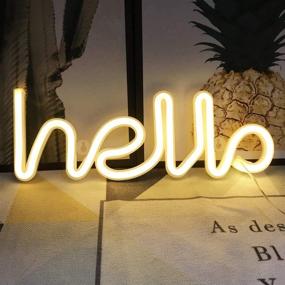 img 3 attached to 🎉 QiaoFei Neon Light: Stylish LED Hello Neon Word Sign for Festive Decor, Ideal for Christmas, Birthday, Kids and Wedding Parties - Warm White