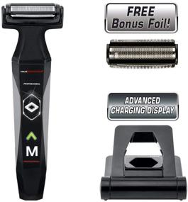 img 2 attached to 💪 MANGROOMER 2.0: Professional Body Groomer, Ball Groomer & Body Trimmer Featuring Propivot Flexing Head, 3 Trimmer Combs, Wet/Dry Capability, and a Bonus Foil!