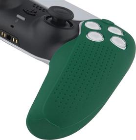 img 3 attached to 🎮 PS5 Controller Silicone Skin - WeProGame Split Anti-Slip Handle Cover Case, PS5 Controller Grip Accessories for Playstation 5 DualSense Controller. Compatible with Any Charger. (Dark Green Skin + 2 Thumb Grips)