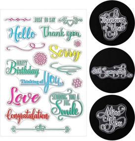 img 1 attached to 🌈 Blessing Words Clear Stamps Set: 4-Piece Silicone Stamp Tool Kit for DIY Card Making, Scrapbooking, and Decoration (Colorful)