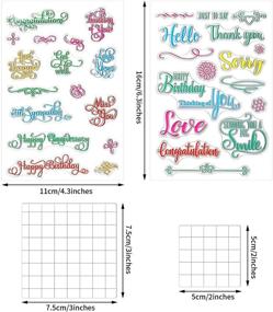 img 2 attached to 🌈 Blessing Words Clear Stamps Set: 4-Piece Silicone Stamp Tool Kit for DIY Card Making, Scrapbooking, and Decoration (Colorful)