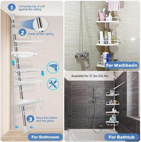 img 2 attached to 🚿 Rustproof and Sturdy 4-Tier Corner Shower Caddy with Adjustable Height and Positionable Shelves