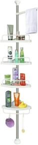 img 4 attached to 🚿 Rustproof and Sturdy 4-Tier Corner Shower Caddy with Adjustable Height and Positionable Shelves