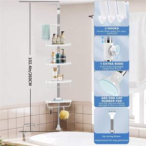 img 1 attached to 🚿 Rustproof and Sturdy 4-Tier Corner Shower Caddy with Adjustable Height and Positionable Shelves