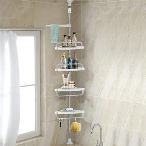 img 3 attached to 🚿 Rustproof and Sturdy 4-Tier Corner Shower Caddy with Adjustable Height and Positionable Shelves