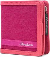 👛 skechers women's blocking wallet: stylish bi fold handbag & wallet combo for enhanced security logo