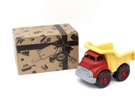 🚛 green toys dump truck: red/yellow cb - pretend play, motor skills development, eco-friendly kids toy vehicle. no bpa, phthalates, pvc. dishwasher safe, recycled plastic, made in usa. logo