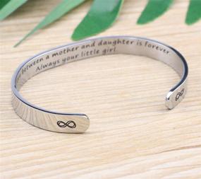 img 1 attached to 🎁 Engraved Cuff Bangle Bracelets - Meaningful Christmas Gifts for Her, Daughter and Mother