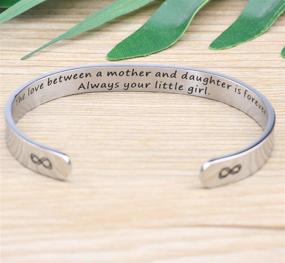 img 2 attached to 🎁 Engraved Cuff Bangle Bracelets - Meaningful Christmas Gifts for Her, Daughter and Mother