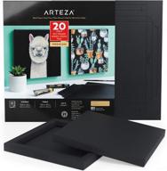 🎨 arteza mixed media paper foldable canvas pad, 9.5 x 9.5 inches, 20 sheets of black heavyweight drawing paper, 246 lb, ideal art supplies for wet and dry media logo