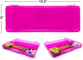 img 1 attached to 🖊️ Emraw School Pencil Box - Versatile Utility Box with Ruler Length, Ideal Pencil Box for Girls and Boys to Organize Pens and Pencils, Long-lasting Plastic Box & Pencil Holder (4-Pack)