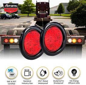 img 3 attached to 4 Inch Red [DOT Approved] LED Trailer Tail Light Round Truck Stop Brake Turn Lights [IP67 Waterproof] RV Semi Truck Taillight [10 Bright LEDs] [Colored Lens] [Grommet &Amp