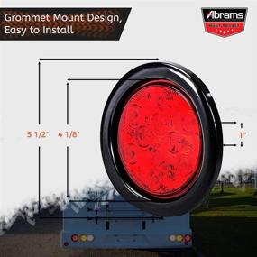 img 2 attached to 4 Inch Red [DOT Approved] LED Trailer Tail Light Round Truck Stop Brake Turn Lights [IP67 Waterproof] RV Semi Truck Taillight [10 Bright LEDs] [Colored Lens] [Grommet &Amp