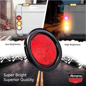 img 1 attached to 4 Inch Red [DOT Approved] LED Trailer Tail Light Round Truck Stop Brake Turn Lights [IP67 Waterproof] RV Semi Truck Taillight [10 Bright LEDs] [Colored Lens] [Grommet &Amp